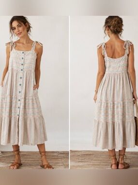 Gal Meets Glam Cottagecore Coastal Cream Prairie Pastel Stripe Accents Size 6